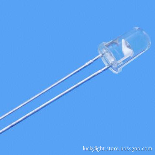 5mm 460-480nm LED diode, water clear, super bright, RoHS certified, 30°